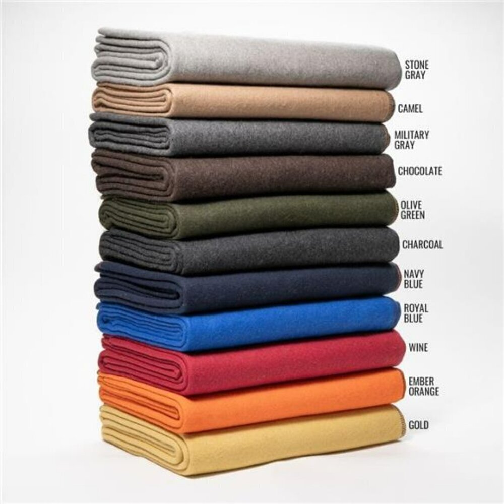 Large Wool Camping Blanket Warm Washable Outdoor Survival Stadium Travel Use - Picture 6 of 7